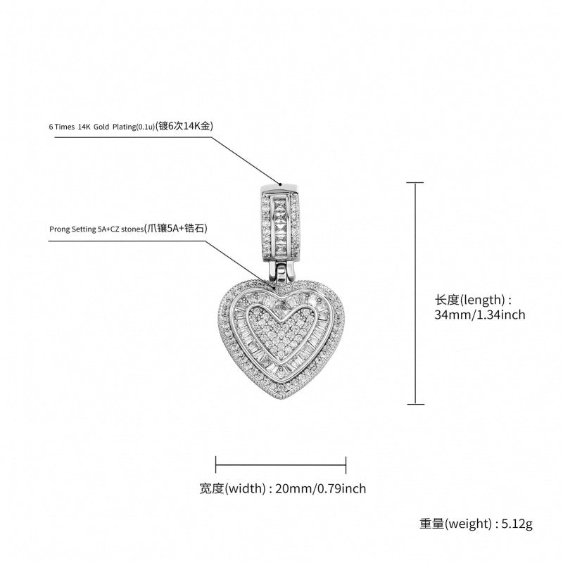 European and American Niche Gold-Plated Heart Collarbone Chain Metal Hip-Hop Accessories Sweater Chain Women Pendant Necklace Jewelry Wholesale