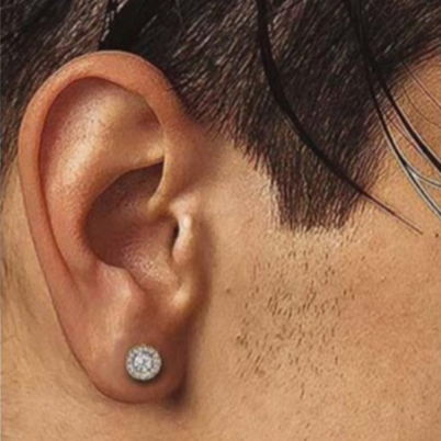 Moissanite earrings with round-cut bright stud earrings, fashionable jewelry suitable for both women and men