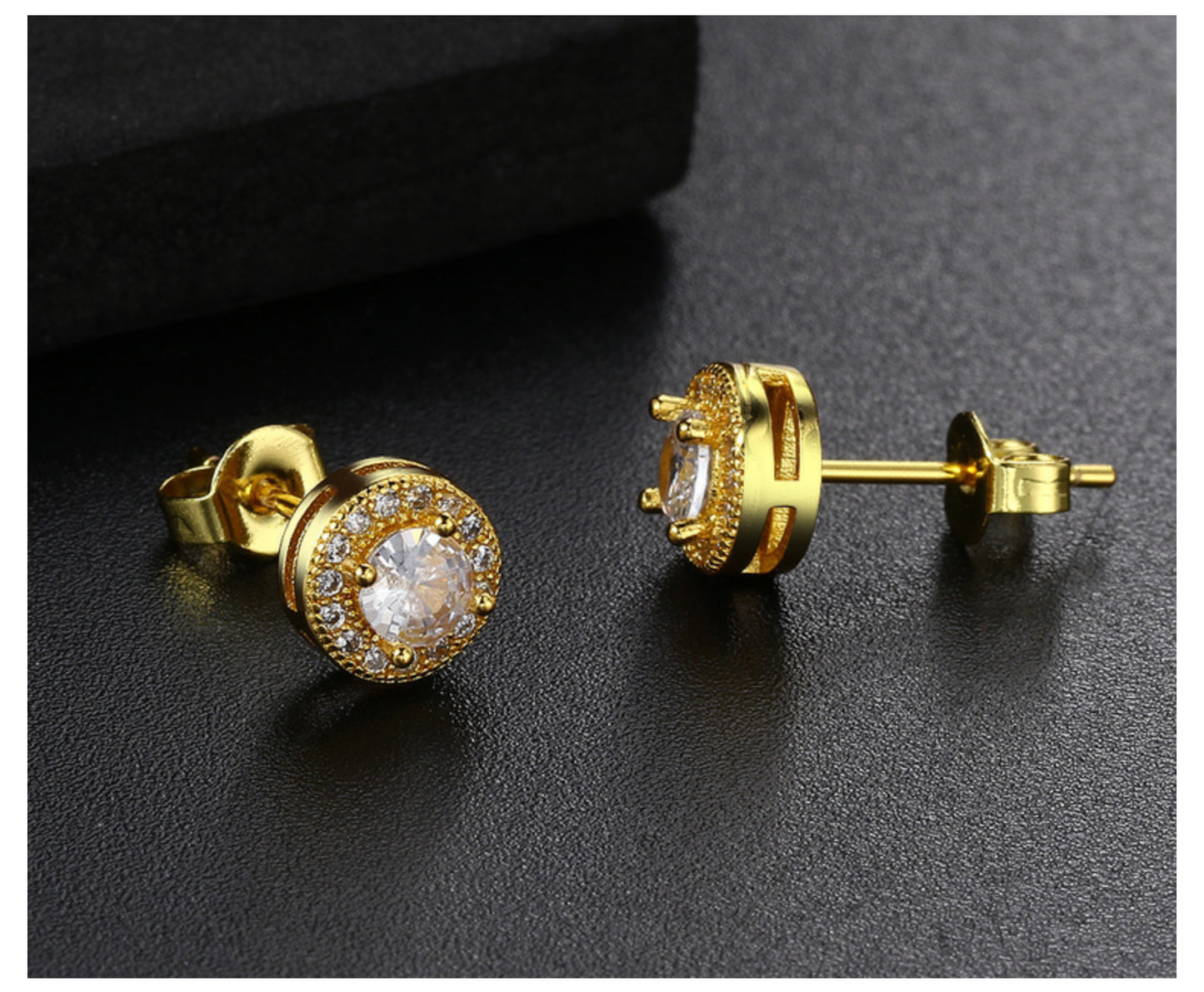 Moissanite earrings with round-cut bright stud earrings, fashionable jewelry suitable for both women and men