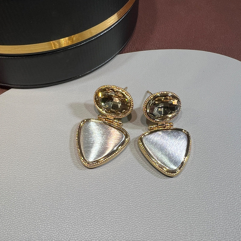 Cold Style Gold Drawing Geometric Earrings Sweet Cool Style All-Match Eardrops Earrings Ear Studs