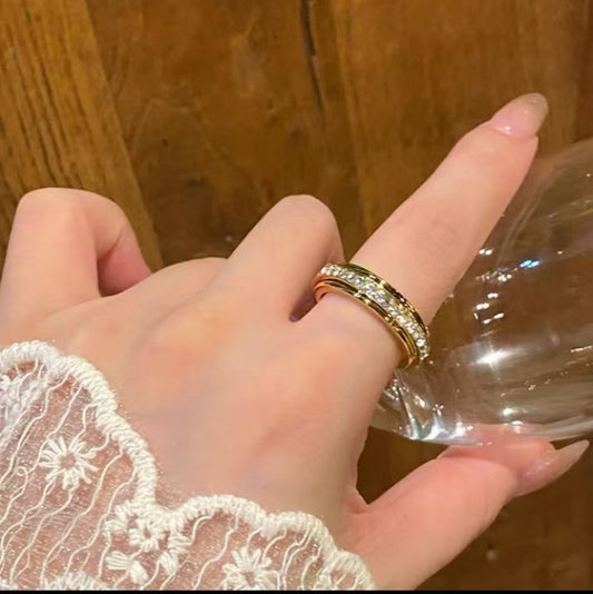 Rotatable stress-relieving rings for women and men, wedding promises, fashionable queuing, daily stacking, outdoor