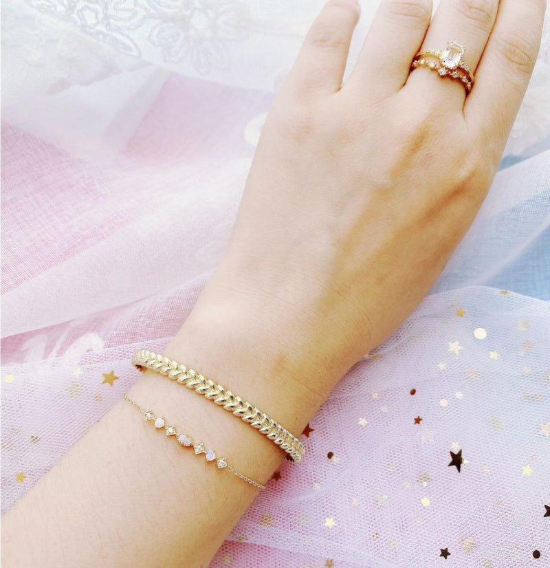 Geometric Rhombus Bracelet Women's Elegant Retro Artistic