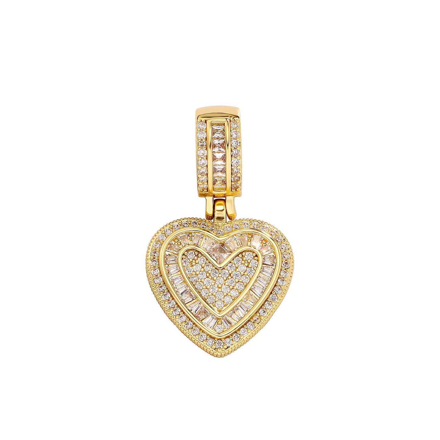 European and American Niche Gold-Plated Heart Collarbone Chain Metal Hip-Hop Accessories Sweater Chain Women Pendant Necklace Jewelry Wholesale