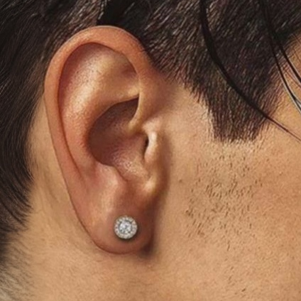 Moissanite earrings with round-cut bright stud earrings, fashionable jewelry suitable for both women and men