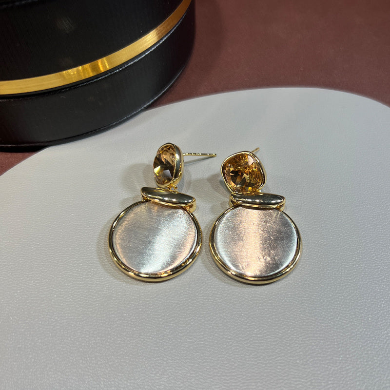 Cold Style Gold Drawing Geometric Earrings Sweet Cool Style All-Match Eardrops Earrings Ear Studs