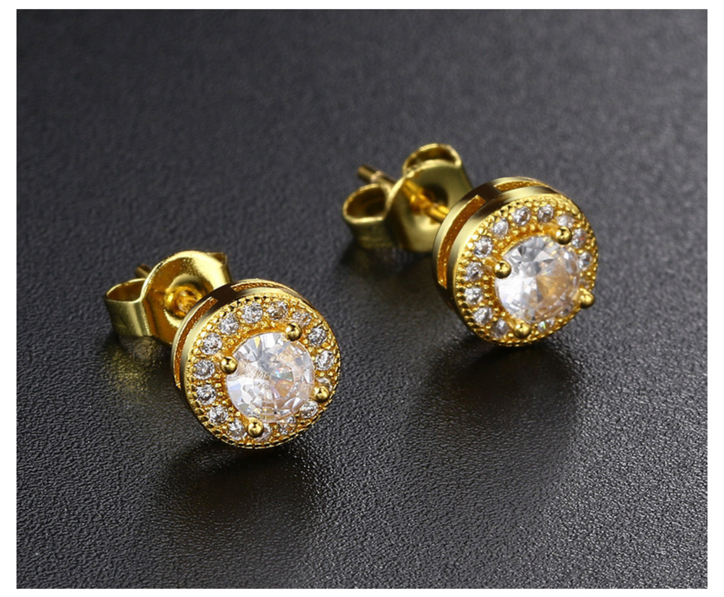 Moissanite earrings with round-cut bright stud earrings, fashionable jewelry suitable for both women and men