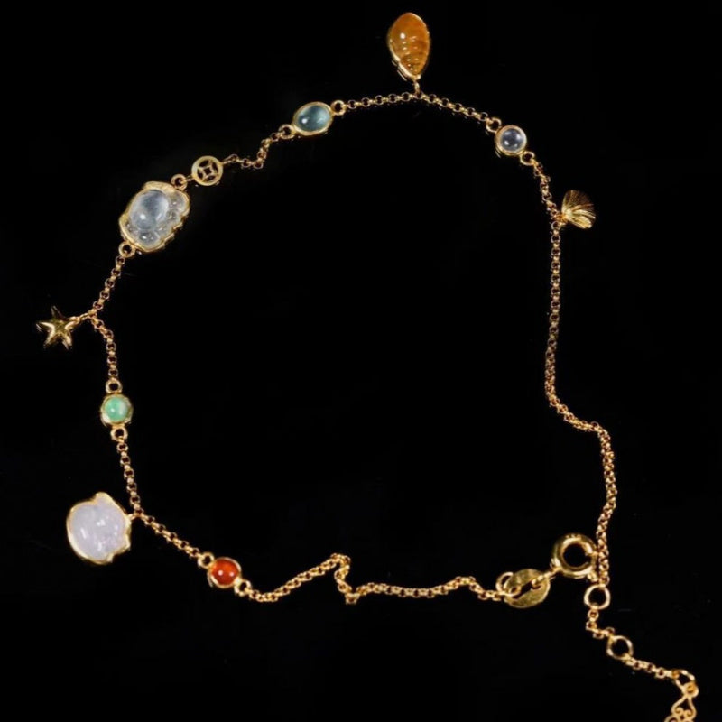 Summer Forest Style Starfish Shell Anklet for Women Ins Small Conch Beach Small Pendant Foot Chain Cute Sweet Accessories