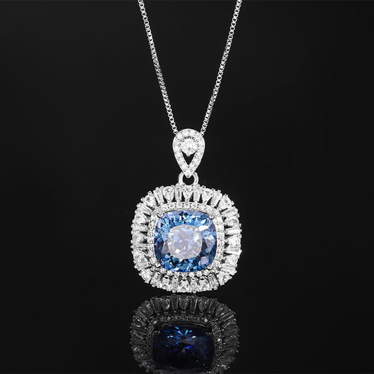 2025 jewelry copper base gold-plated imitation Bird's Nest cut white plated blue retro set Fashionable for parties, weddings, birthday gifts, outdoor activities