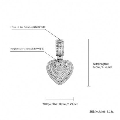 European and American Niche Gold-Plated Heart Collarbone Chain Metal Hip-Hop Accessories Sweater Chain Women Pendant Necklace Jewelry Wholesale
