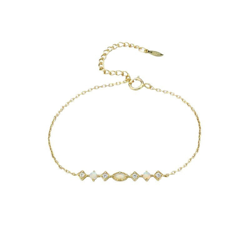 Geometric Rhombus Bracelet Women's Elegant Retro Artistic