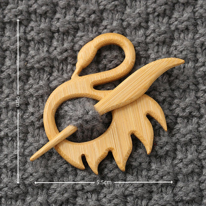 Brooch pin with wooden animal pattern Wooden Animal Brooch Gift