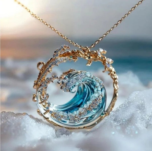 Wave Necklace Set Creative New Light Luxury Ocean Wave Design