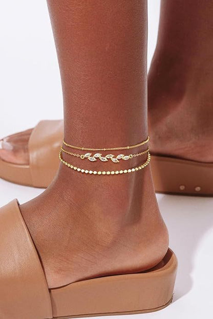 Personalized Fashion Fine Classic Ball Bead Chain Anklet All-Match Anklet Ornament