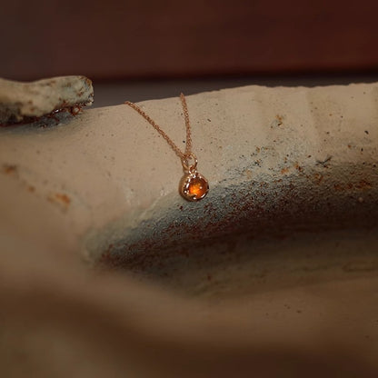 Time Fragment Amber Necklace for Women Spring Summer New Style Choker Niche Light Luxury Retro Simple High-end Collarbone Chain