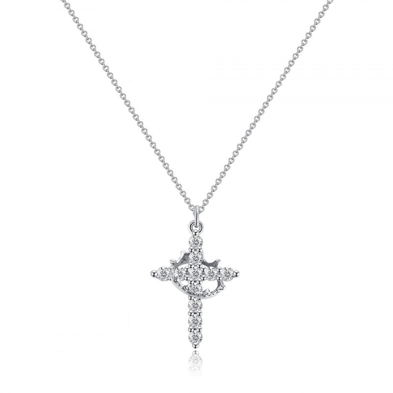 Crown and cross pendant necklaces, Easter necklaces, women and men and girls' daily party clothing, decorations, fashionable jewelry, Mother's Day gifts, outdoor fun