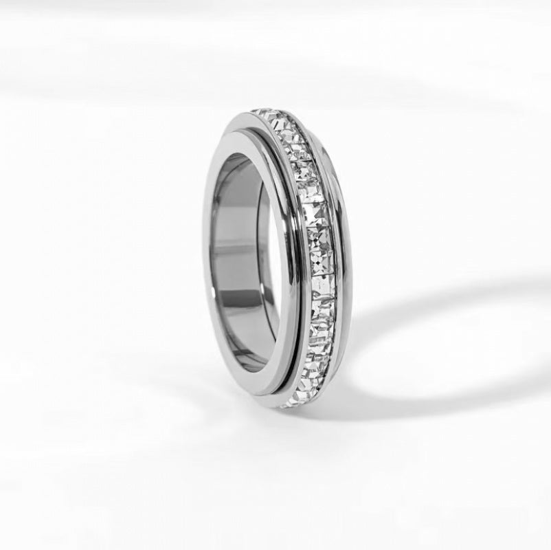 Rotatable stress-relieving rings for women and men, wedding promises, fashionable queuing, daily stacking, outdoor