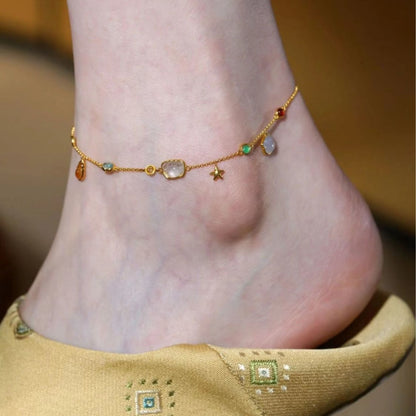 Summer Forest Style Starfish Shell Anklet for Women Ins Small Conch Beach Small Pendant Foot Chain Cute Sweet Accessories