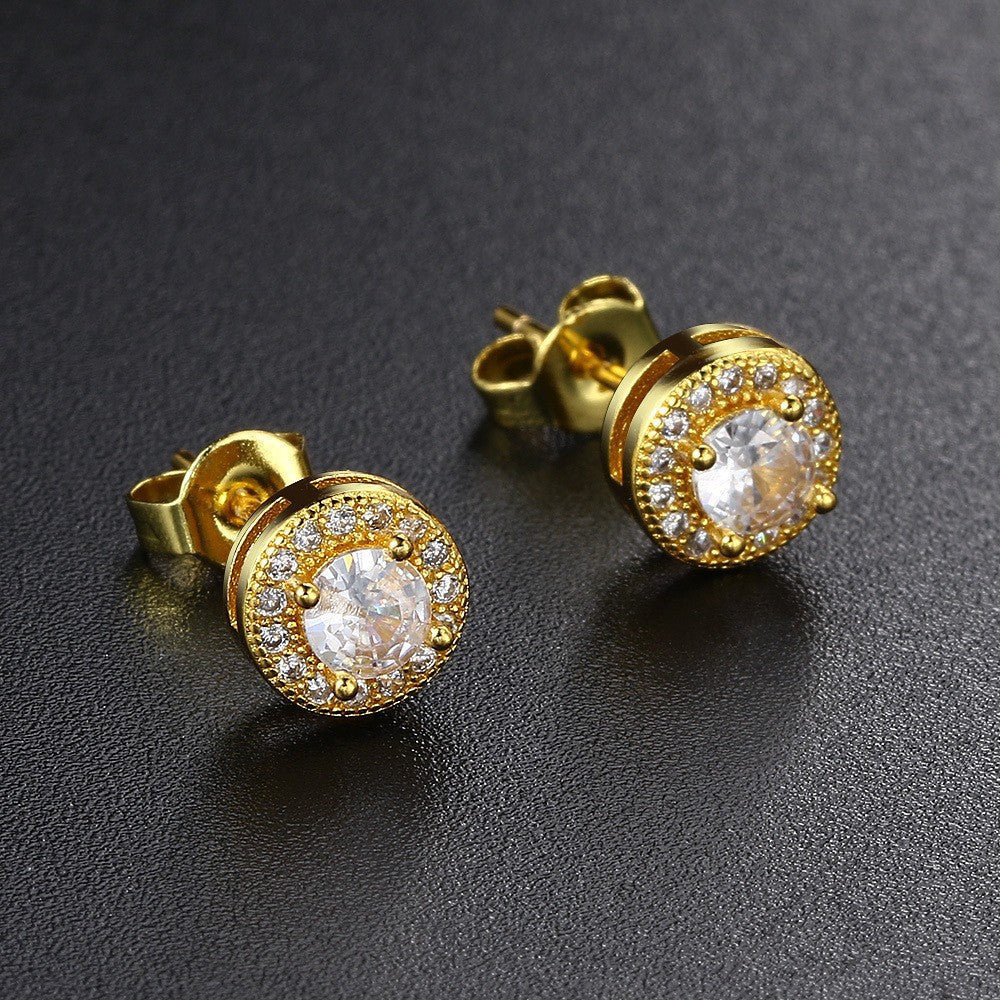 Moissanite earrings with round-cut bright stud earrings, fashionable jewelry suitable for both women and men