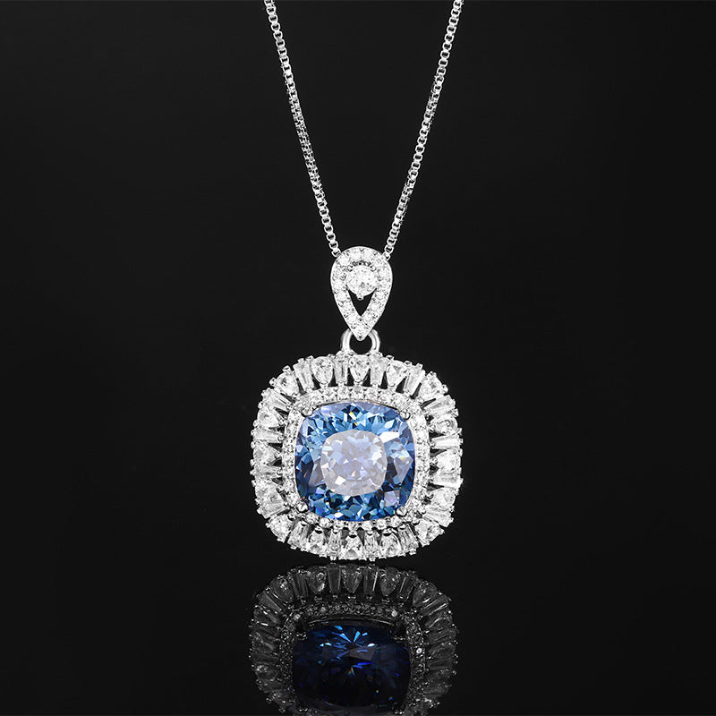 2025 jewelry copper base gold-plated imitation Bird's Nest cut white plated blue retro set Fashionable for parties, weddings, birthday gifts, outdoor activities