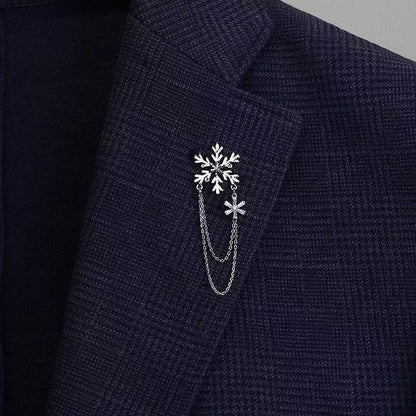 Snowflake Tassel Chain Brooch High Sense Temperament Wild Suit Coat Accessories