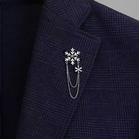 Snowflake Tassel Chain Brooch High Sense Temperament Wild Suit Coat Accessories