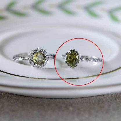 Vintage Jewelry French Retro Exquisite Niche Light Luxury Palace Style High-end Olive Green New Open Ring for Women