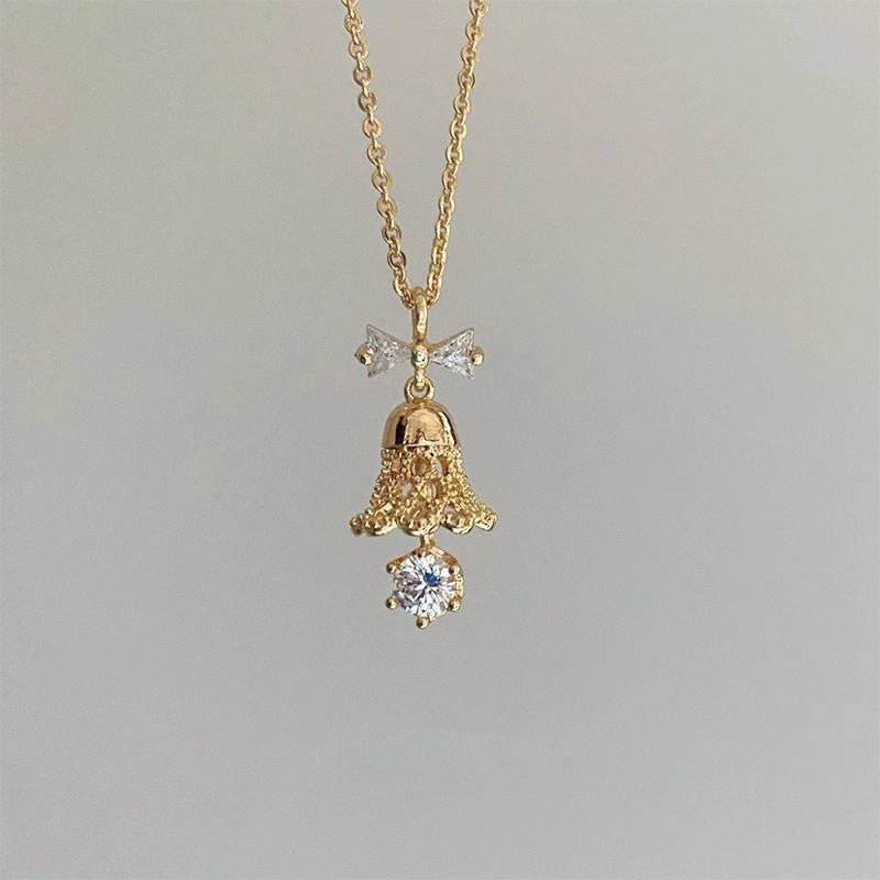 Bell Earrings Christmas Gift Cute Bell Bow Zircon Snowflake Christmas Tree Earrings