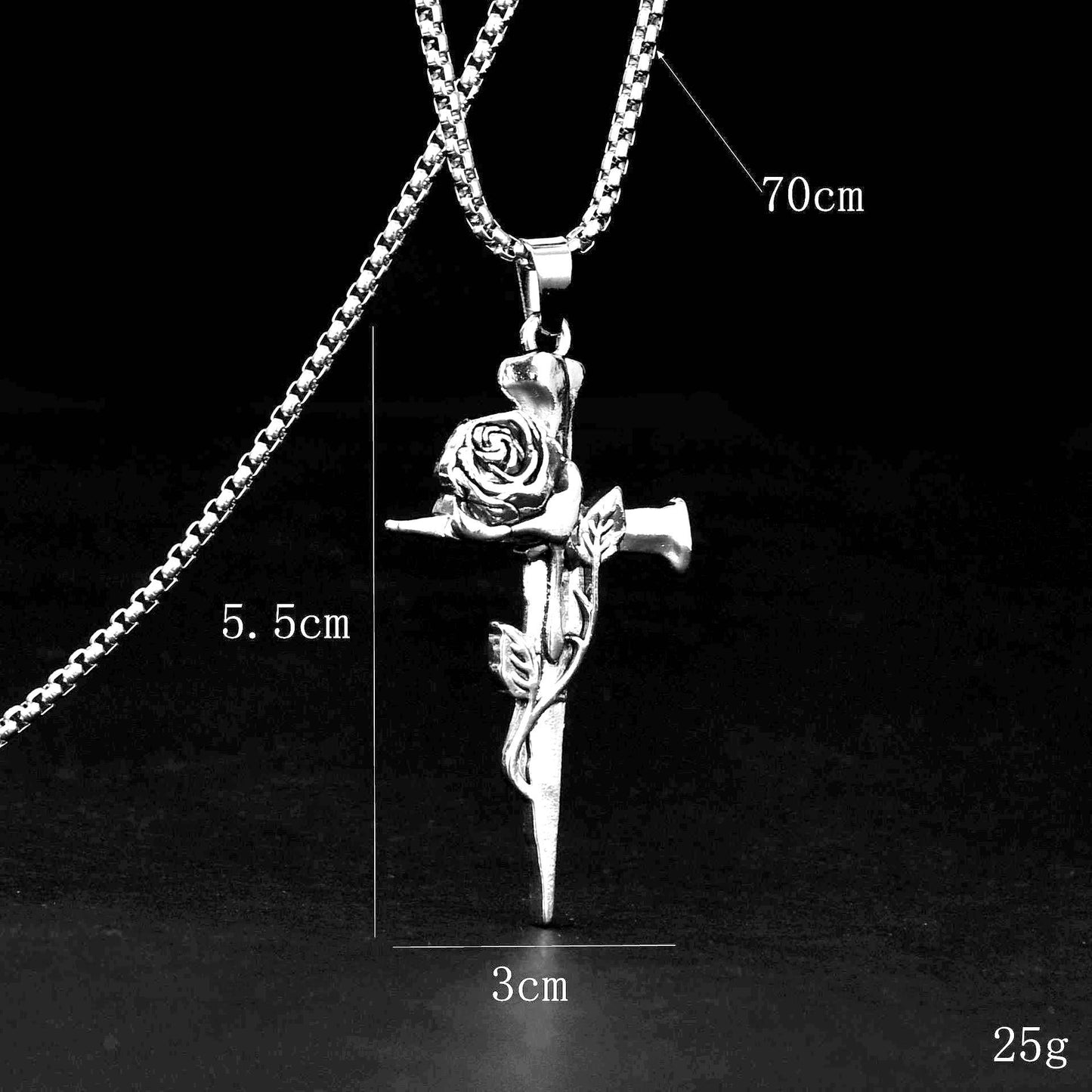 Rose Cross Pendant for Couples, Symbolizing Love and Commitment, Fashionable Gift for Men and Women