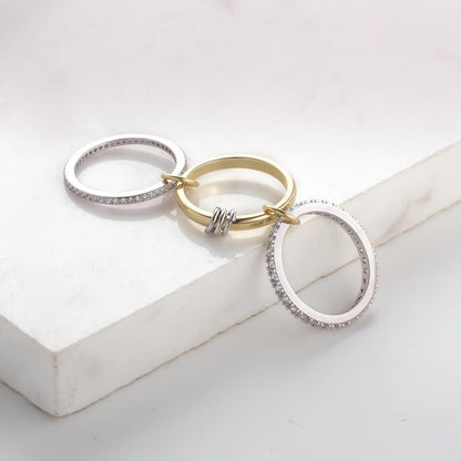 Interlocking Stackable Rings for Women - Multi-Ring Mixed Metal Stacking - Outdoor Fun