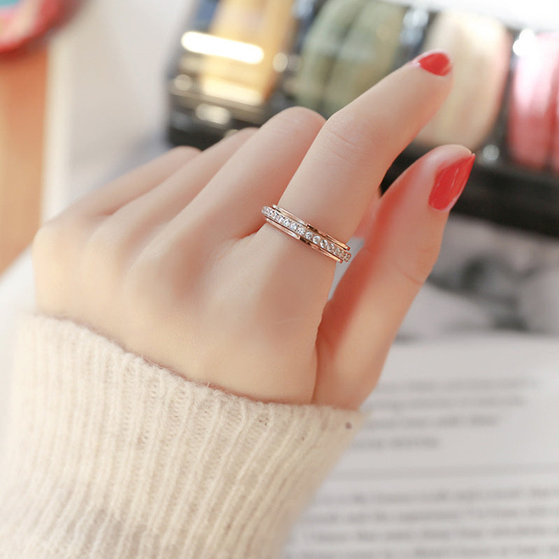 Rotatable stress-relieving rings for women and men, wedding promises, fashionable queuing, daily stacking, outdoor