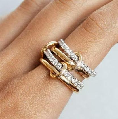 Interlocking Stackable Rings for Women - Multi-Ring Mixed Metal Stacking - Outdoor Fun
