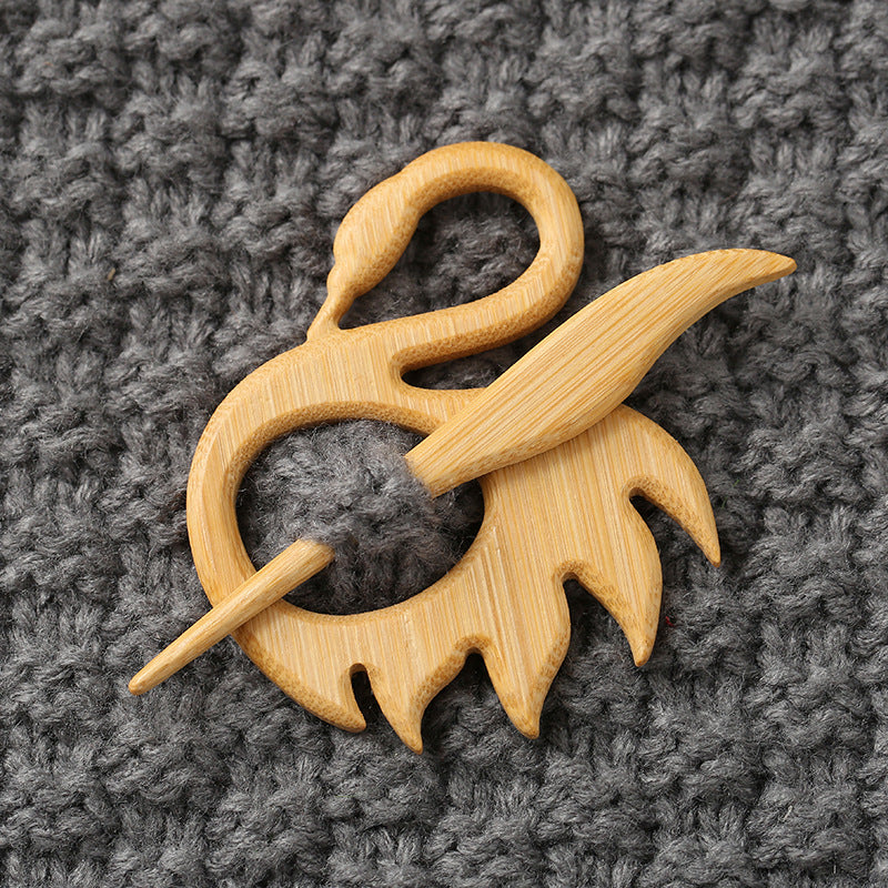 Brooch pin with wooden animal pattern Wooden Animal Brooch Gift