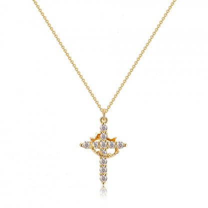 Crown and cross pendant necklaces, Easter necklaces, women and men and girls' daily party clothing, decorations, fashionable jewelry, Mother's Day gifts, outdoor fun