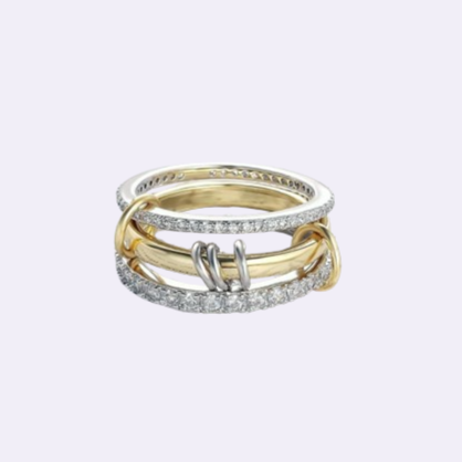 Interlocking Stackable Rings for Women - Multi-Ring Mixed Metal Stacking - Outdoor Fun