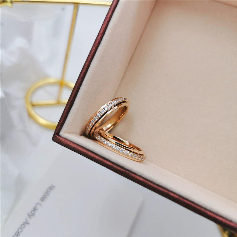 Rotatable stress-relieving rings for women and men, wedding promises, fashionable queuing, daily stacking, outdoor