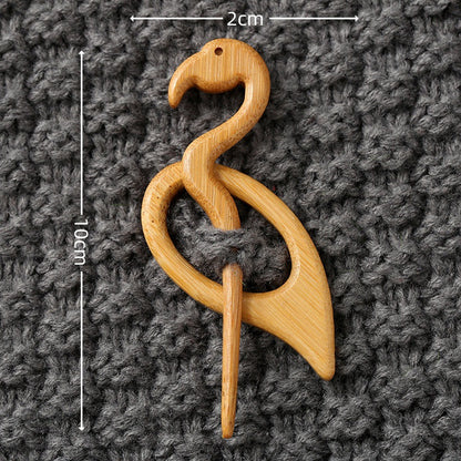 Brooch pin with wooden animal pattern Wooden Animal Brooch Gift