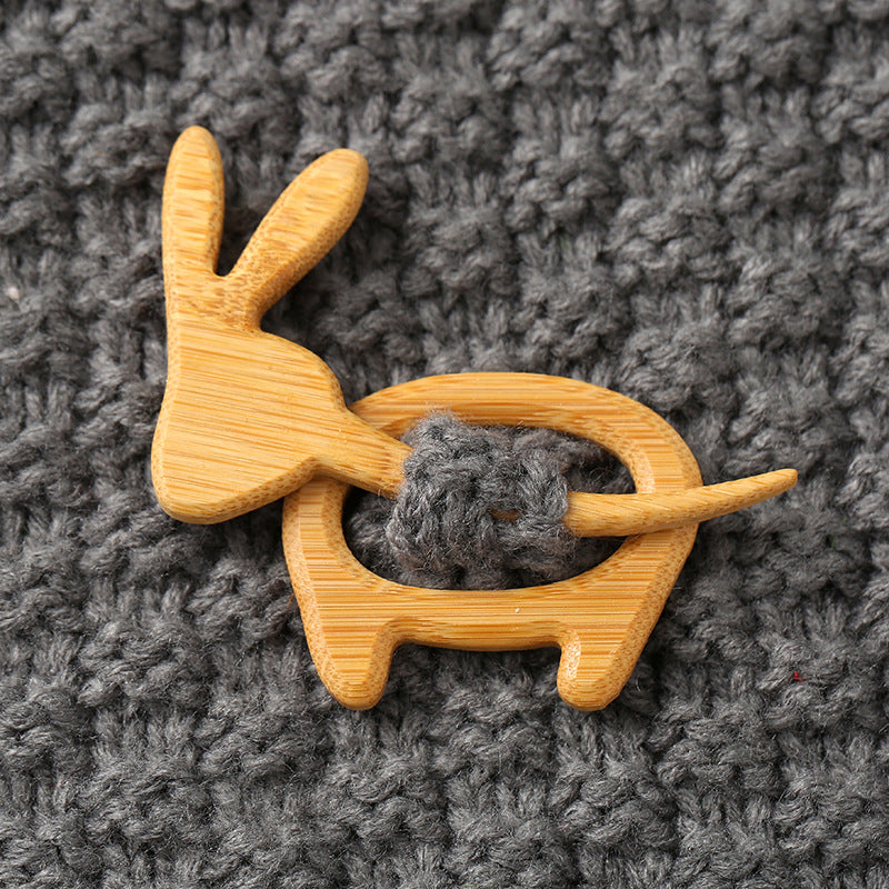 Brooch pin with wooden animal pattern Wooden Animal Brooch Gift