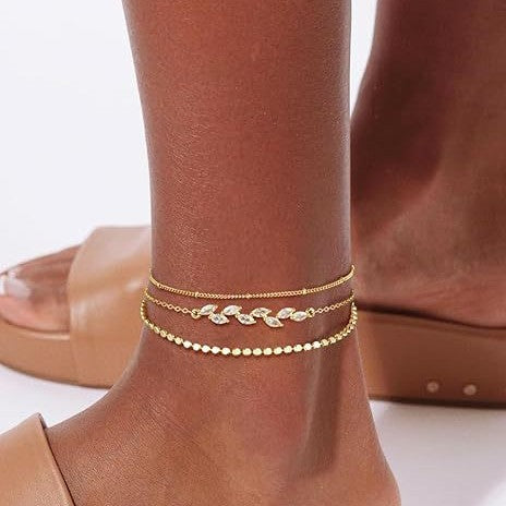 Personalized Fashion Fine Classic Ball Bead Chain Anklet All-Match Anklet Ornament