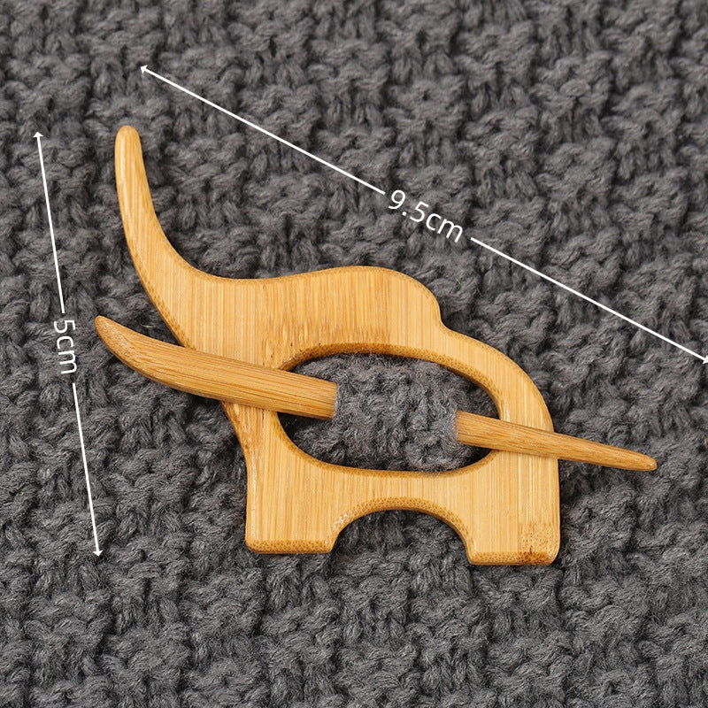 Brooch pin with wooden animal pattern Wooden Animal Brooch Gift