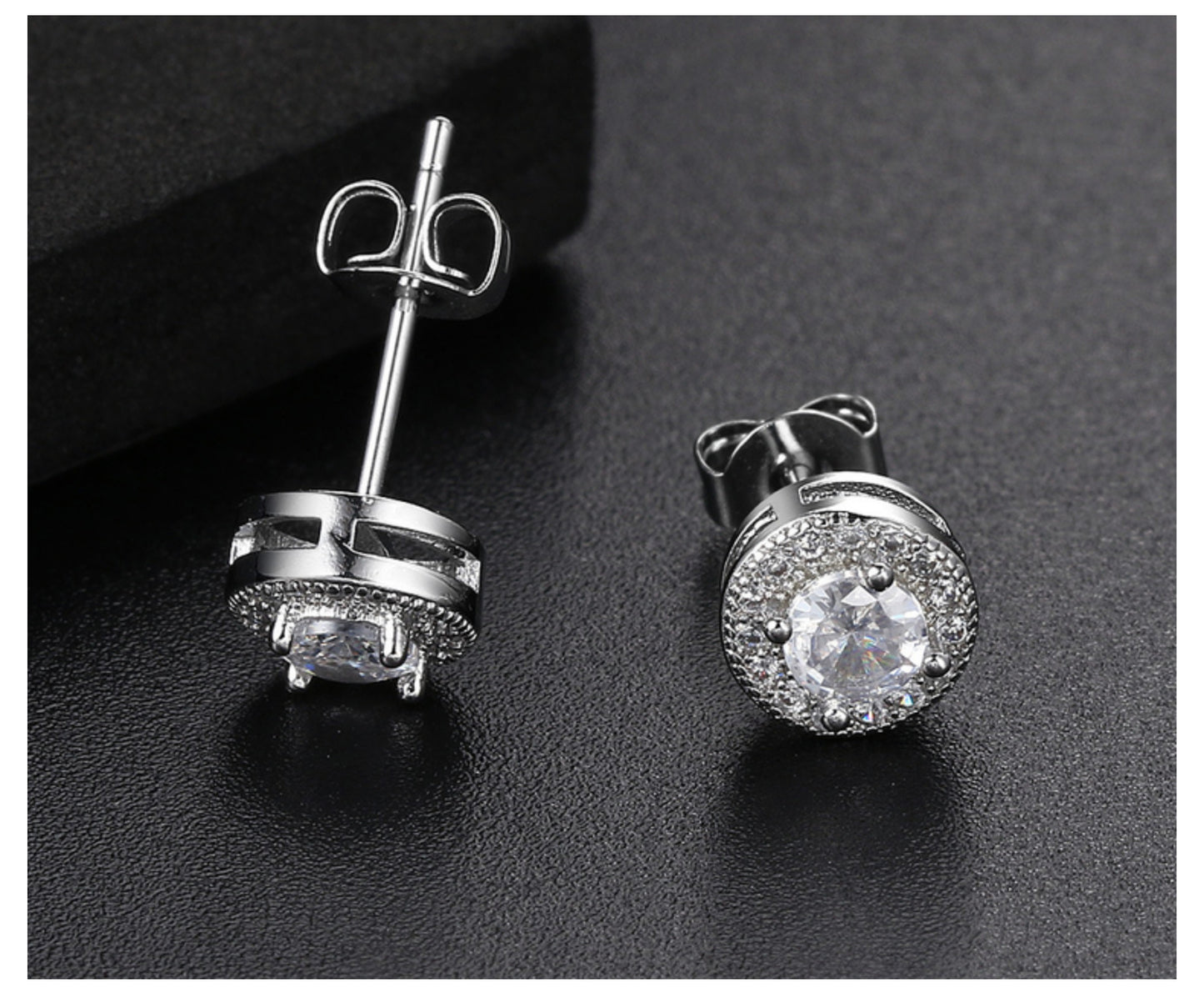 Moissanite earrings with round-cut bright stud earrings, fashionable jewelry suitable for both women and men