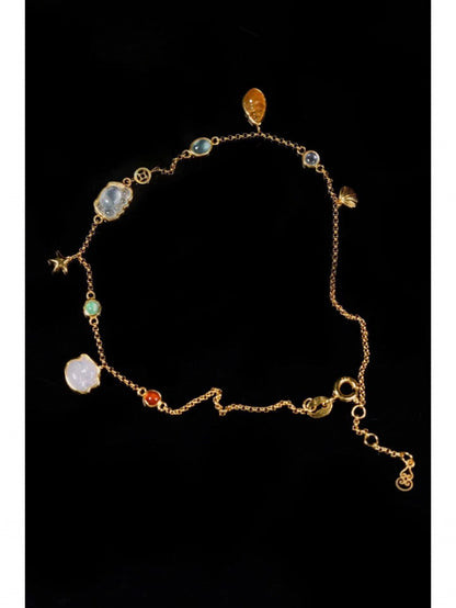 Summer Forest Style Starfish Shell Anklet for Women Ins Small Conch Beach Small Pendant Foot Chain Cute Sweet Accessories
