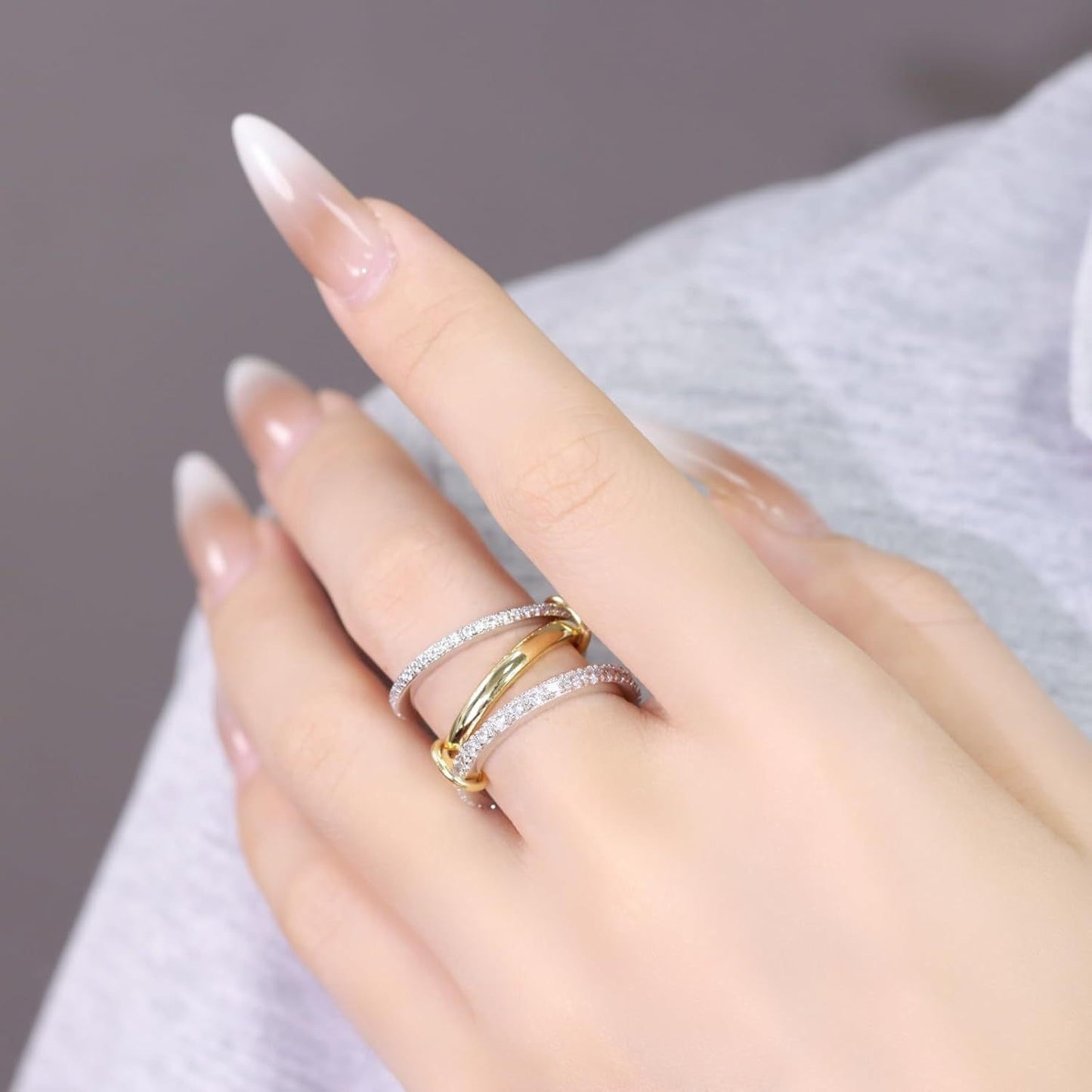 Interlocking Stackable Rings for Women - Multi-Ring Mixed Metal Stacking - Outdoor Fun