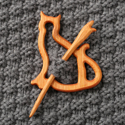 Brooch pin with wooden animal pattern Wooden Animal Brooch Gift