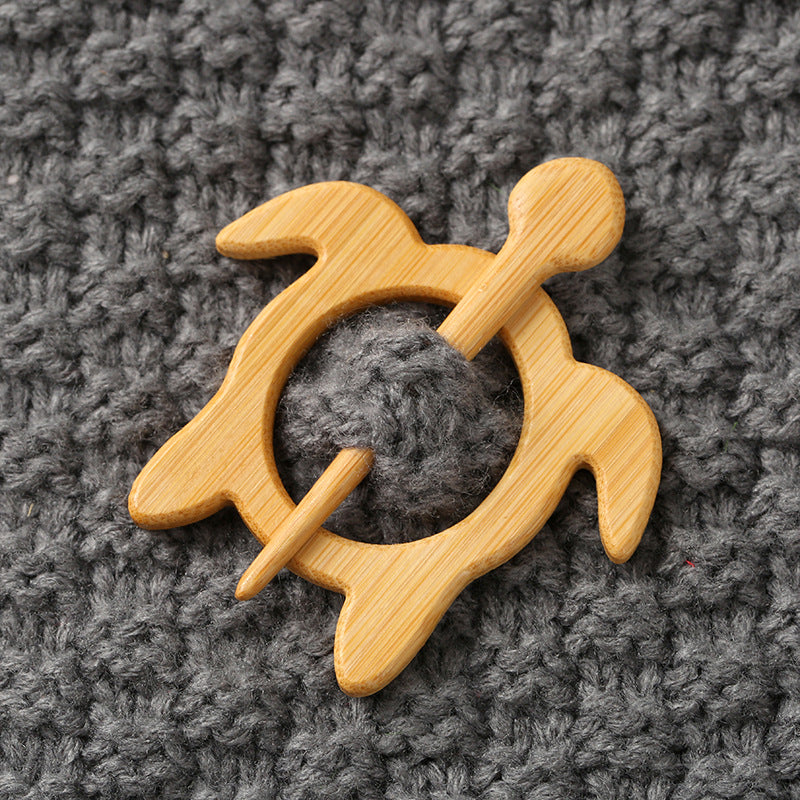 Brooch pin with wooden animal pattern Wooden Animal Brooch Gift