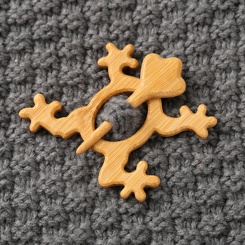 Brooch pin with wooden animal pattern Wooden Animal Brooch Gift