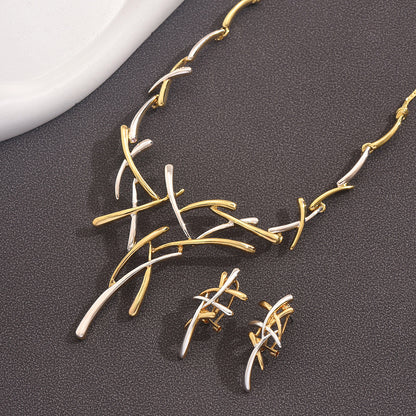 Bohemian Two-tone Cross Firework Necklace