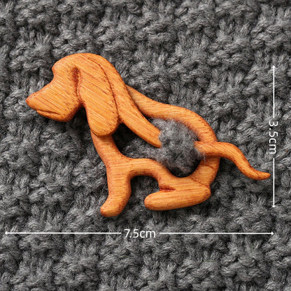 Brooch pin with wooden animal pattern Wooden Animal Brooch Gift
