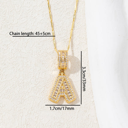 2 Pack Initial Letter Pendant Necklaces with Zircon Stones