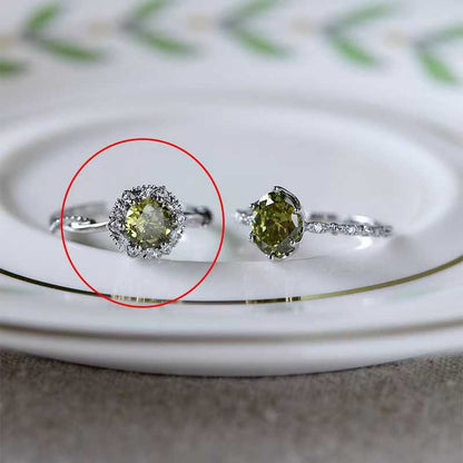 Vintage Jewelry French Retro Exquisite Niche Light Luxury Palace Style High-end Olive Green New Open Ring for Women