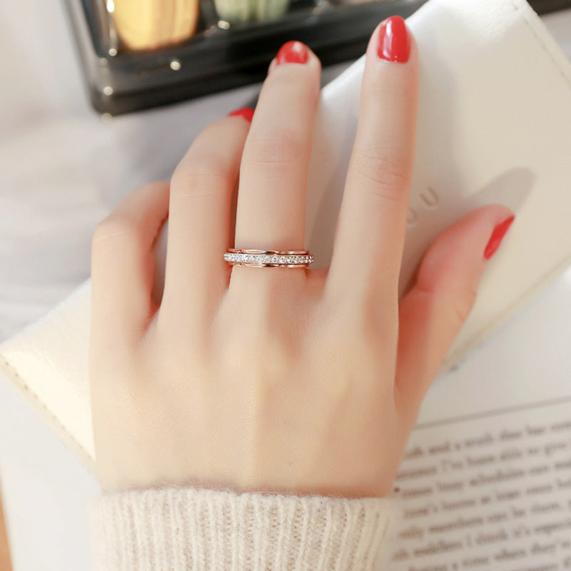Rotatable stress-relieving rings for women and men, wedding promises, fashionable queuing, daily stacking, outdoor